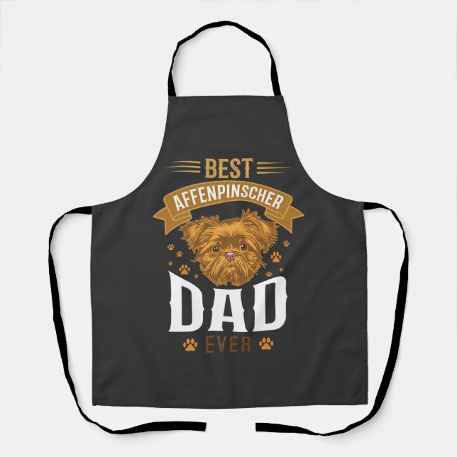 Affenpinscher Dad Ever Dog Face Paw Prints Apron (Front)
