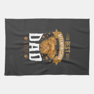 Affenpinscher Dad Ever Dog Face Paw Prints Tea Towel