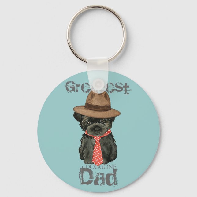 Affenpinscher Dad Key Ring (Front)