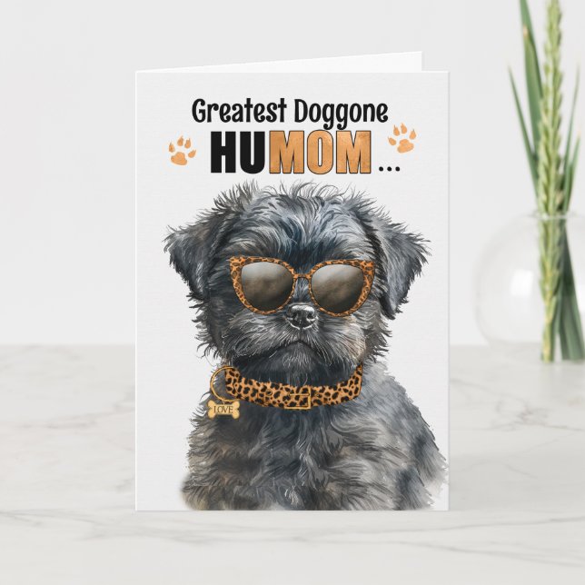 Affenpinscher Dog Best HuMOM Ever Mother's Day Holiday Card (Front)