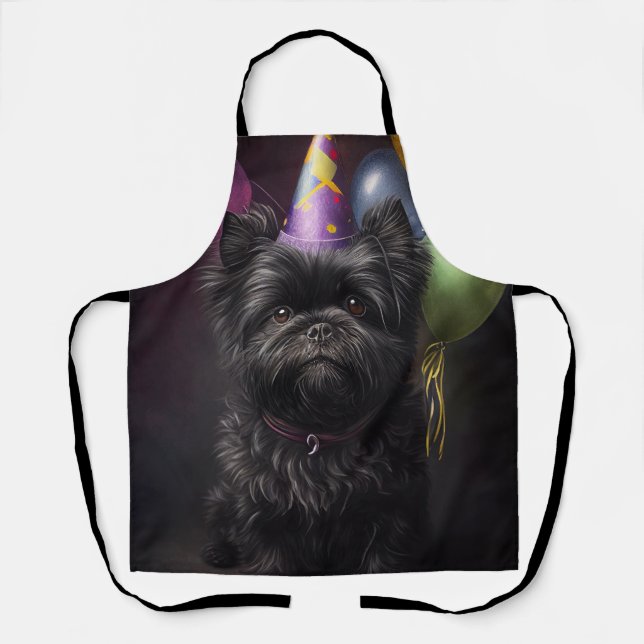 Affenpinscher Dog Birthday Balloons Apron (Front)