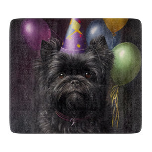 Affenpinscher Dog Birthday Balloons Cutting Board