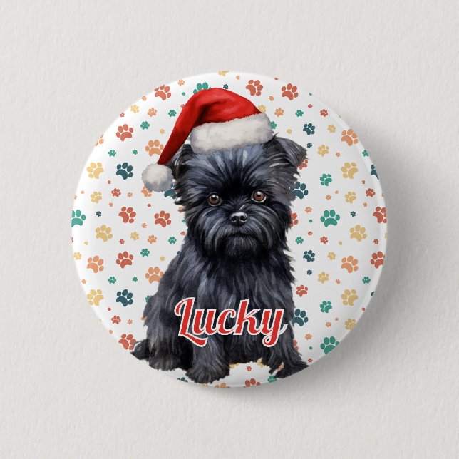 Affenpinscher Dog Christmas 6 Cm Round Badge (Front)
