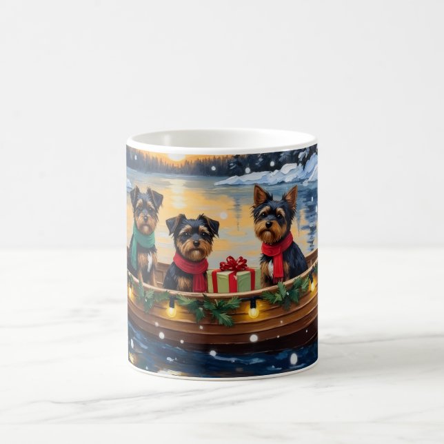 Affenpinscher Dog Christmas Boat Holiday Coffee Mug (Center)