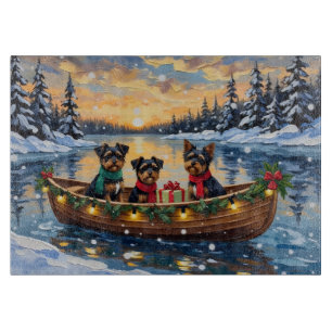 Affenpinscher Dog Christmas Boat Holiday Cutting Board