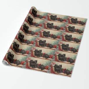Affenpinscher Dog Christmas Festive Wrapping Paper