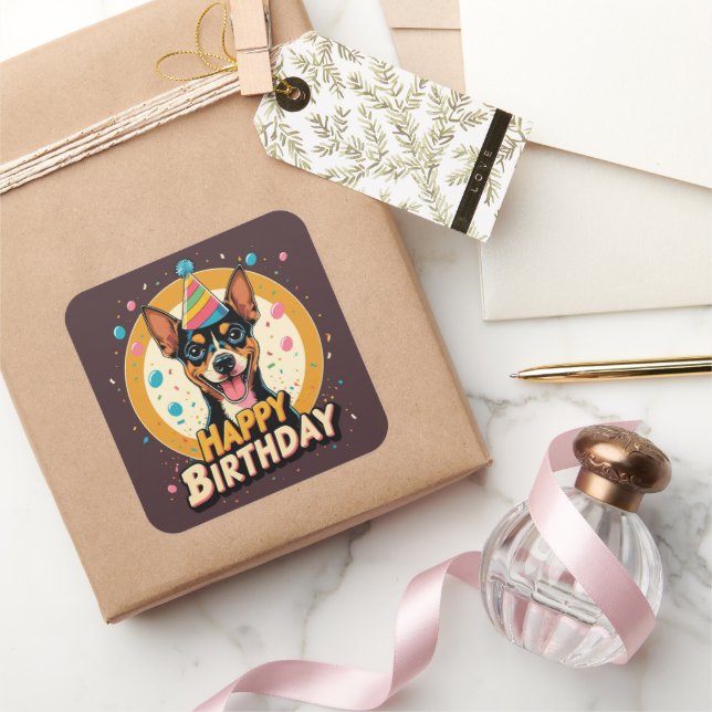 Affenpinscher Dog Colourful  Square Sticker (Gifting)