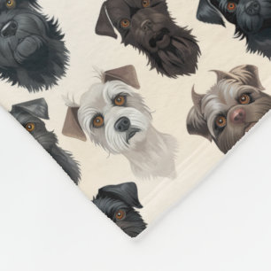 Affenpinscher Dog Faces Collage Pattern Fleece Blanket
