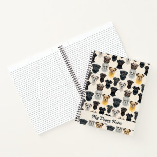 Affenpinscher Dog Faces Collage Pattern Notebook