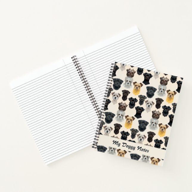 Affenpinscher Dog Faces Collage Pattern Notebook (Inside)