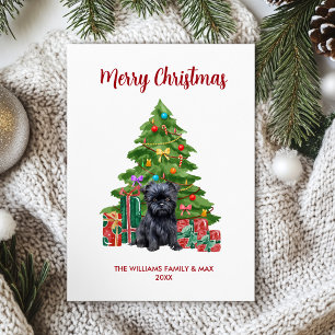 Affenpinscher Dog Family Christmas Holiday Card