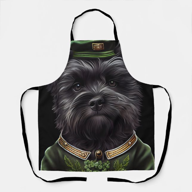 Affenpinscher dog in St. Patrick's Day Dress Apron (Front)