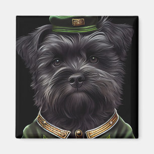 Affenpinscher dog in St. Patrick's Day Dress Magnet