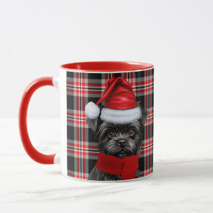 Affenpinscher Dog Lover Holiday Plaid Christmas Mug