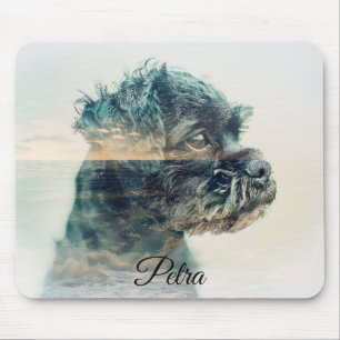Affenpinscher Dog MOM Summer Beach Photo Effect Mouse Pad