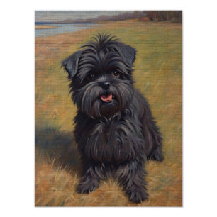 Affenpinscher Dog Oil Painting Portrait Photo Print