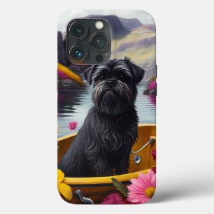 Affenpinscher Dog on a Paddle: A Scenic Adventure  iPhone 13 Pro Case