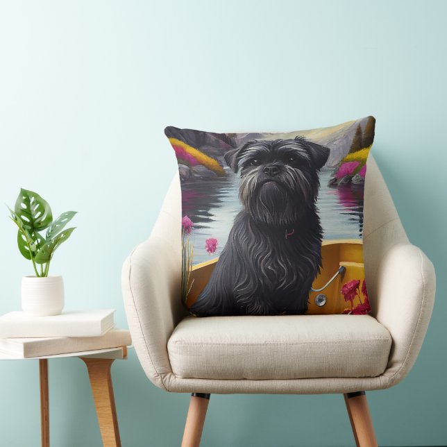 Affenpinscher Dog on a Paddle: A Scenic Adventure  Cushion (Chair)