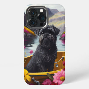 Affenpinscher Dog on a Paddle: A Scenic Adventure iPhone 13 Pro Case