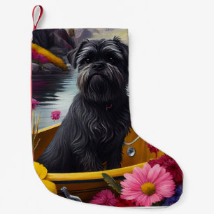 Affenpinscher Dog on a Paddle: A Scenic Adventure Small Christmas Stocking