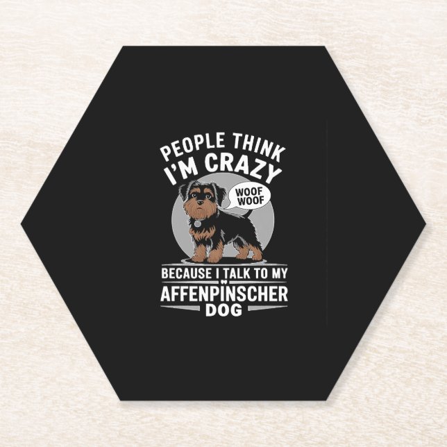 Affenpinscher Dog  Paper Coaster (Front)