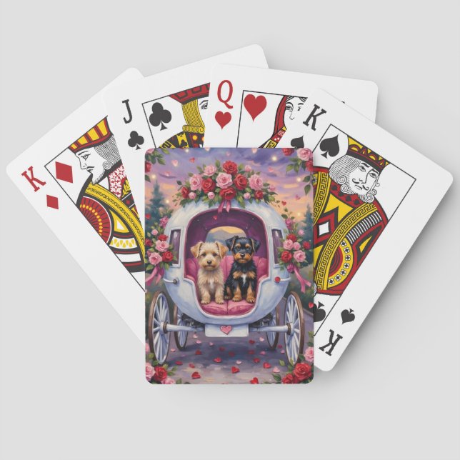 Affenpinscher Dog Valentine's Day Playing Cards (Back)