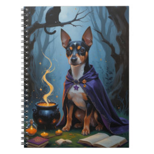 Affenpinscher Dog Whimsical Halloween Painting Notebook