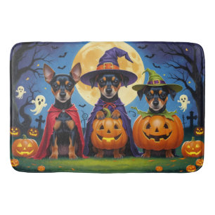 Affenpinscher Dogs Pumpkin Halloween Funny Bath Mat