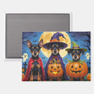 Affenpinscher Dogs Pumpkin Halloween Funny Magnet