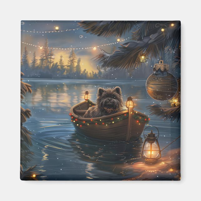 Affenpinscher Festive Christmas Voyage Magnet (Front)
