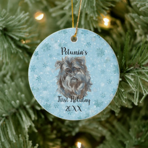 Affenpinscher First Holiday Ceramic Ornament