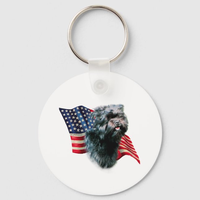 Affenpinscher Flag Key Ring (Front)