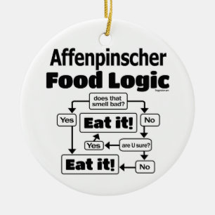 Affenpinscher Food Logic Ceramic Ornament