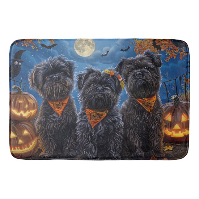 Affenpinscher Halloween Spooky Bath Mat (Front)