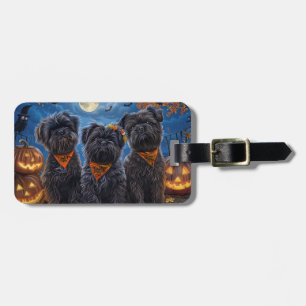 Affenpinscher Halloween Spooky Luggage Tag