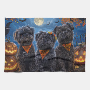 Affenpinscher Halloween Spooky Tea Towel