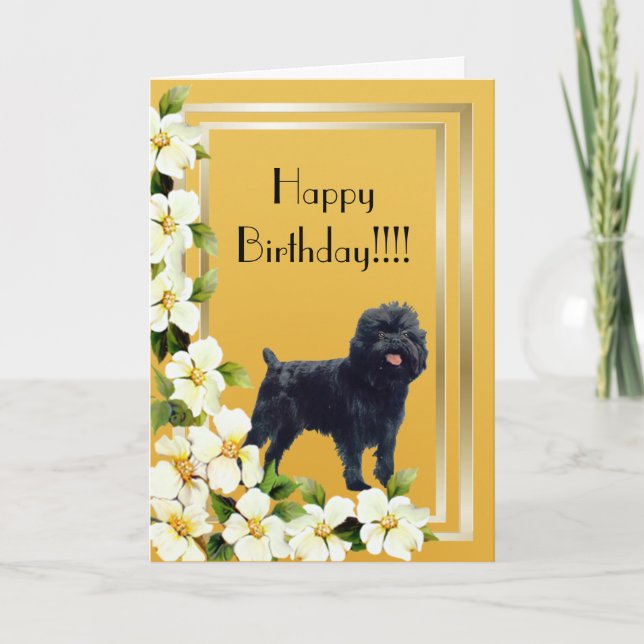 Affenpinscher Happy Birthday Card (Front)