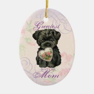 Affenpinscher Heart Mum Ceramic Ornament