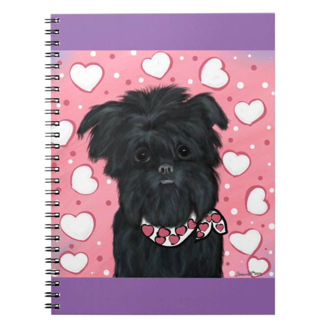 Affenpinscher  Hearts Notebook (Front)