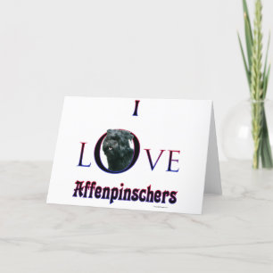 Affenpinscher I Love Holiday Card