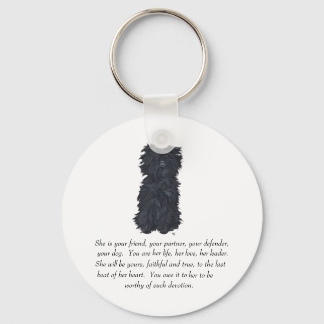 Affenpinscher Keepsake Key Ring (Front)