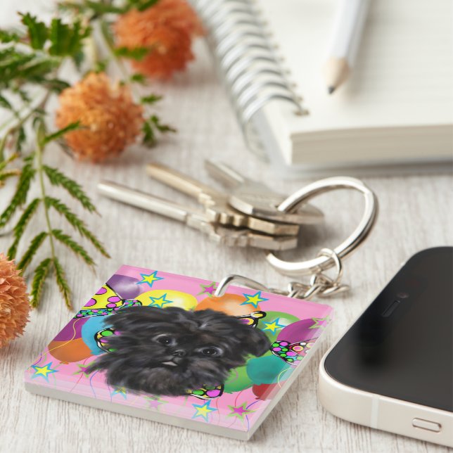 Affenpinscher  key ring (Front Right)