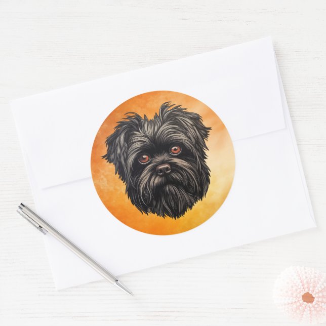Affenpinscher Monkey Dog Affens Terrier Classic Round Sticker (Envelope)