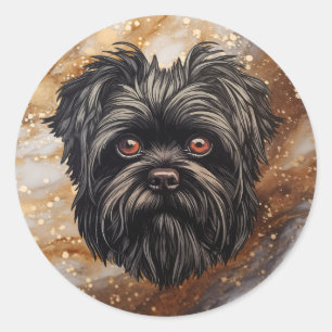 Affenpinscher Monkey Dog Affens Terrier Classic Round Sticker
