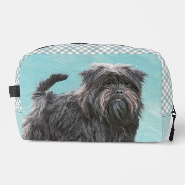 Affenpinscher Painting Black and Silver Dog Art Dopp Kit (Front)