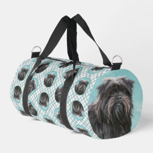 Affenpinscher Painting Black and Silver Dog Art Duffle Bag