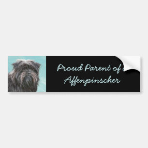 Affenpinscher Painting - Cute Original Dog Art Bumper Sticker
