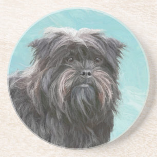 Affenpinscher Painting - Cute Original Dog Art Coaster