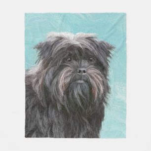 Affenpinscher Painting - Cute Original Dog Art Fleece Blanket