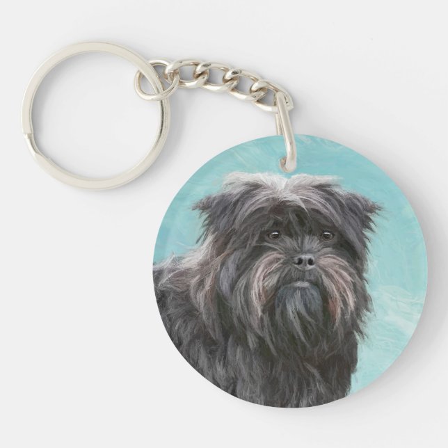 Affenpinscher Painting - Cute Original Dog Art Key Ring (Front)